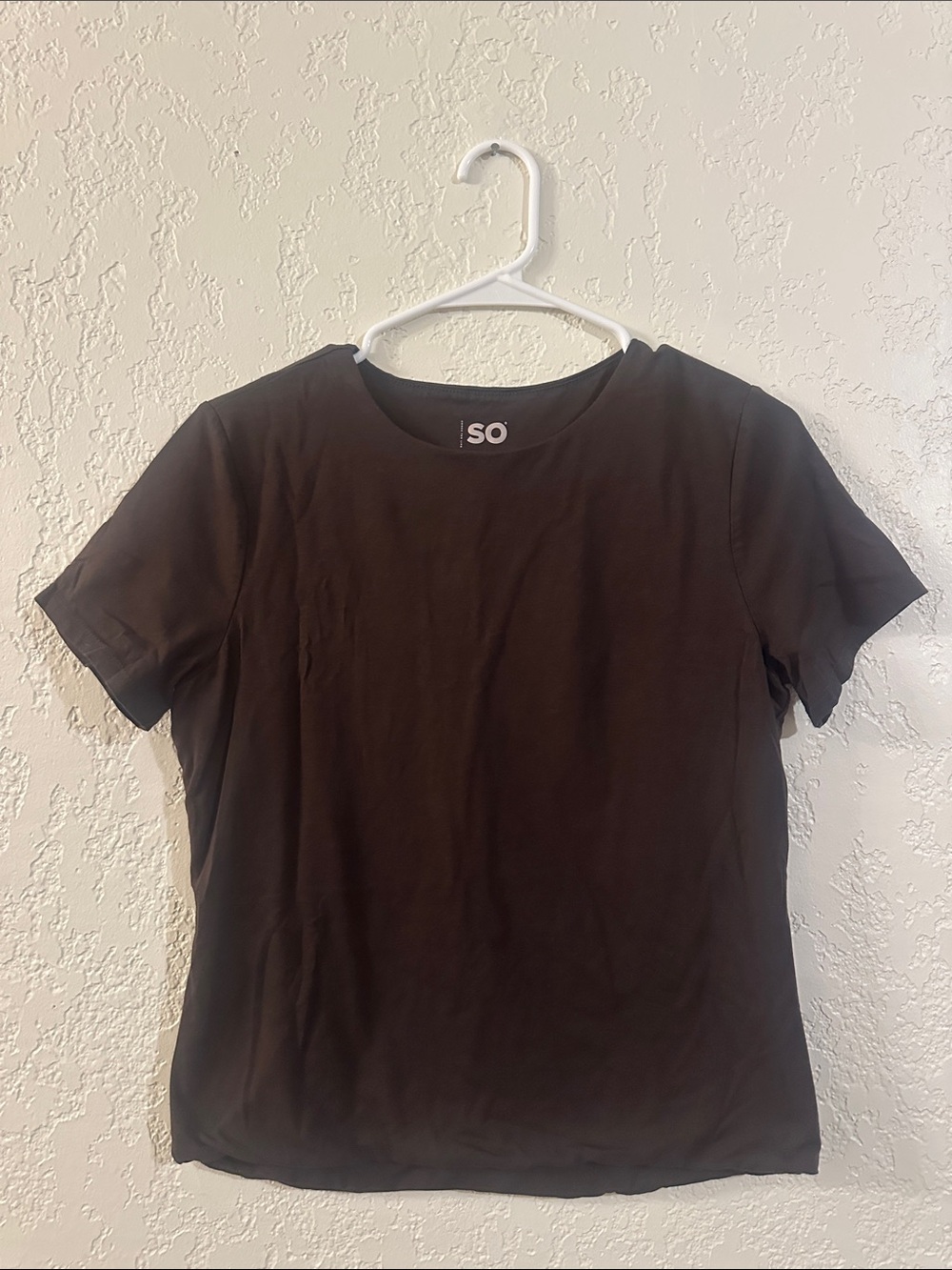 SO Chocolate Brown Short Sleeve Crew Neck Tee